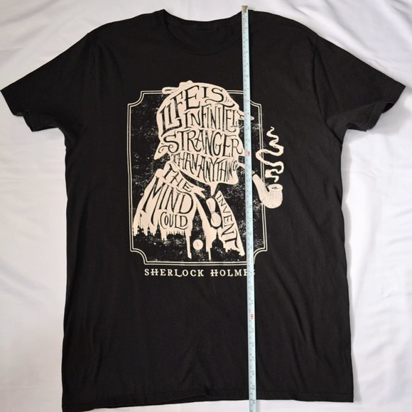Sherlock Holmes Black Graphic T-Shirt - Picture 3 of 4